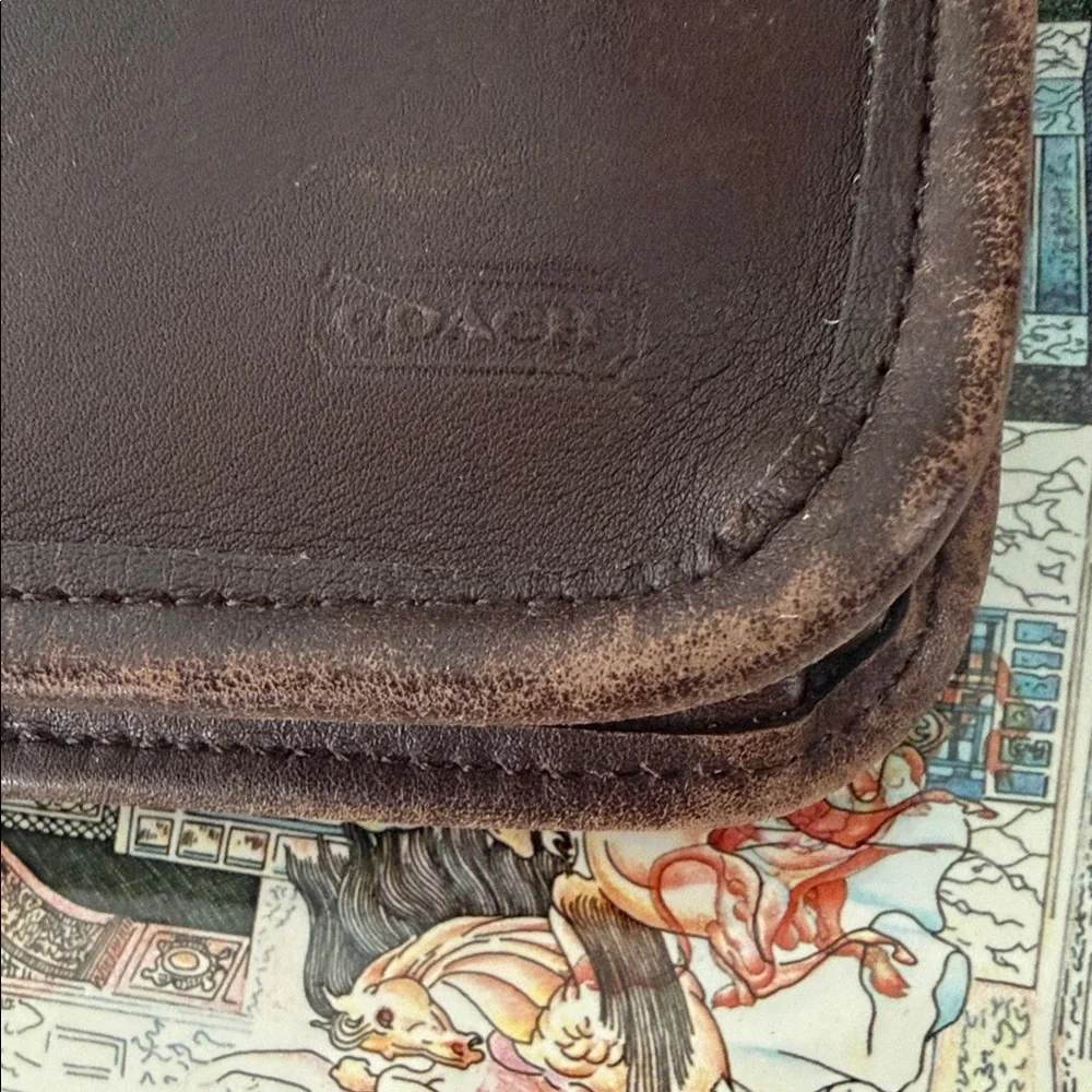 Vintage Mahogany Brown Leather Coach Chunky 7165 Cosmetic
Bag Pouch w/ Hangtag - Picture 3 of 10